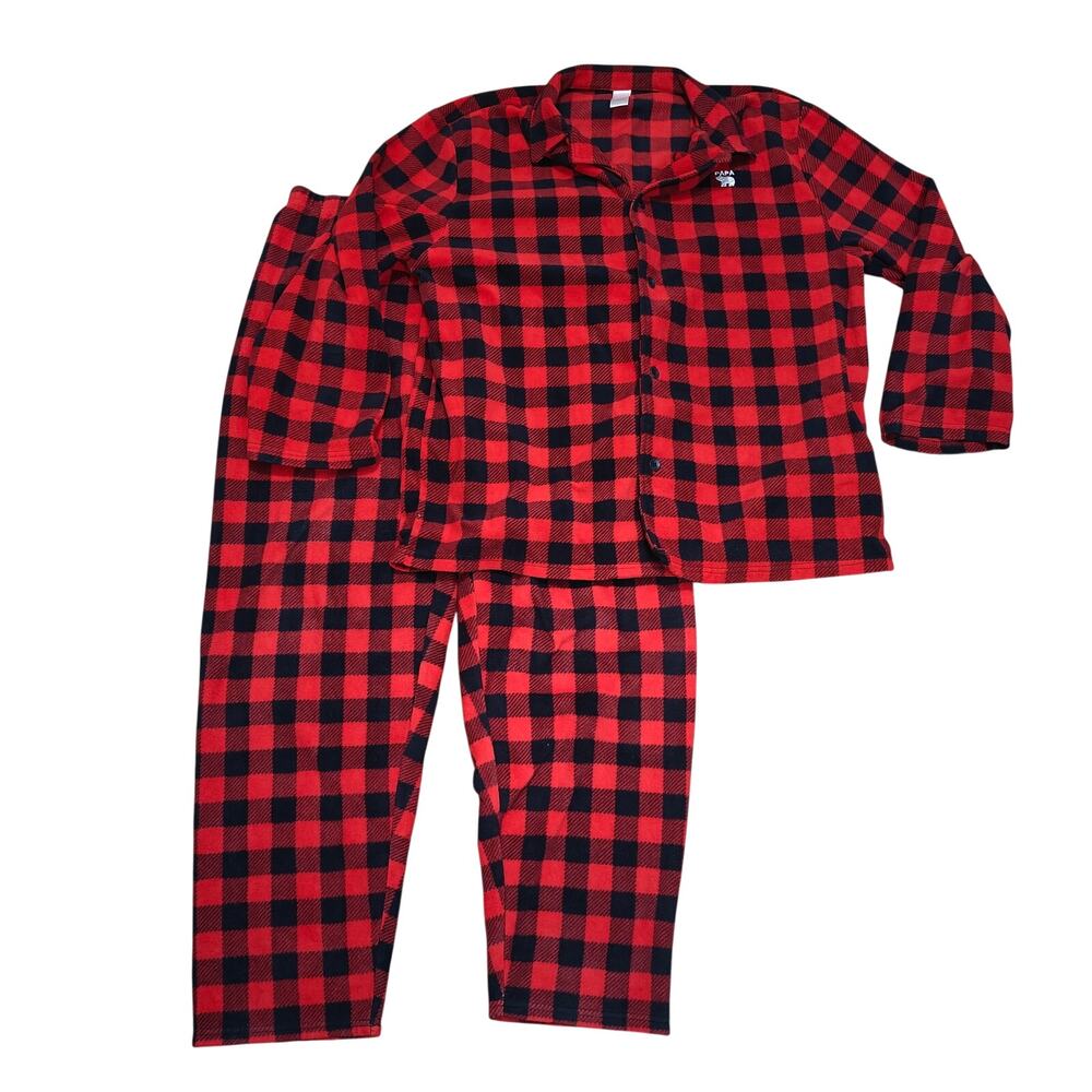 The Children's Place Buffalo Plaid Adult Fleece Pajama Set Xlarge